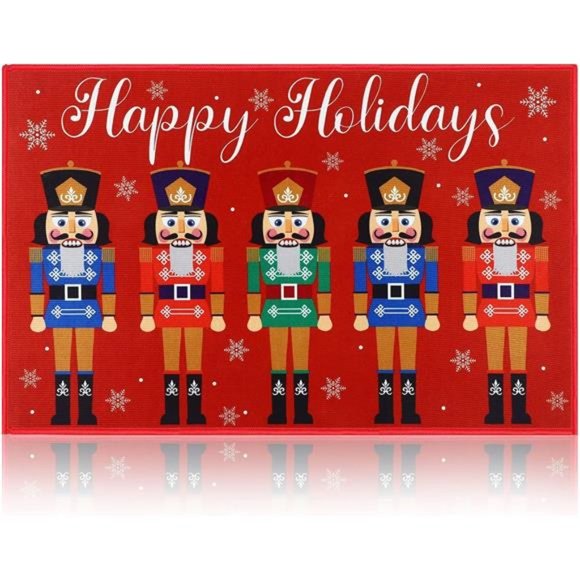 Nutcracker Kitchen Rug Christmas Doormat Entrance Welcome Mat Small Floor Carpet - Picture 3 of 5